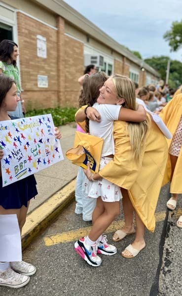 Bayport-Blue Point High School’s Class of 2026 took a trip back to where it all began as they returned to Sylvan Avenue, Blue Point and Academy Street elementary schools for the district’s annual senior walks.