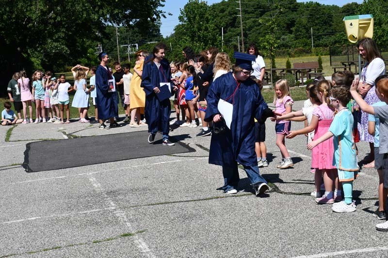 Bayport-Blue Point High School’s Class of 2026 took a trip back to where it all began as they returned to Sylvan Avenue, Blue Point and Academy Street elementary schools for the district’s annual senior walks.