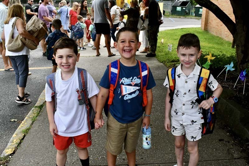 Students smiling together.
