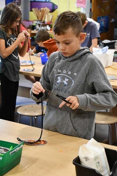 Student working on project.