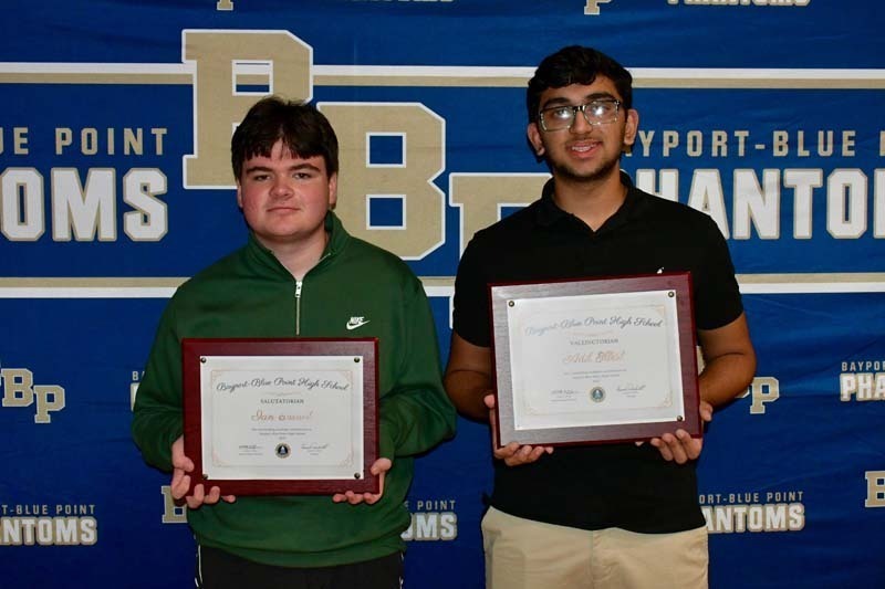 Students holding awards.