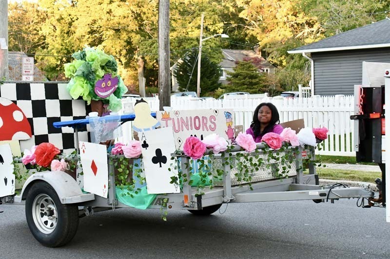 Students marching in parade.