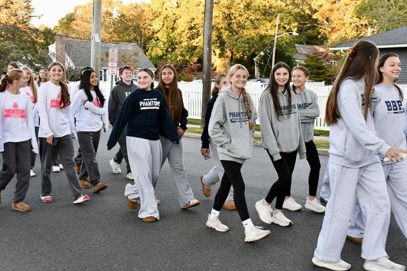 Students marching in parade.