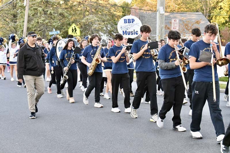 Students marching in parade.