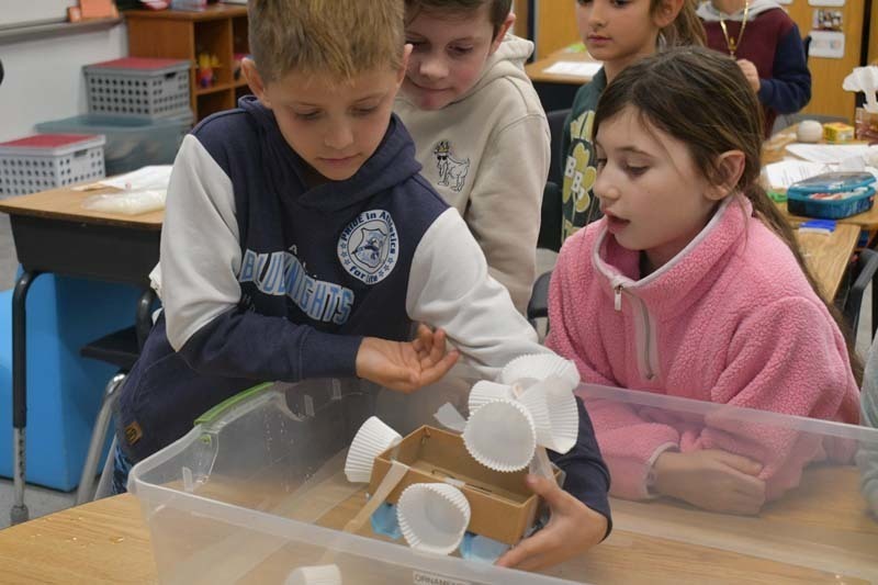 Academy Street third graders set sail with Mayflower-inspired STEAM challenge