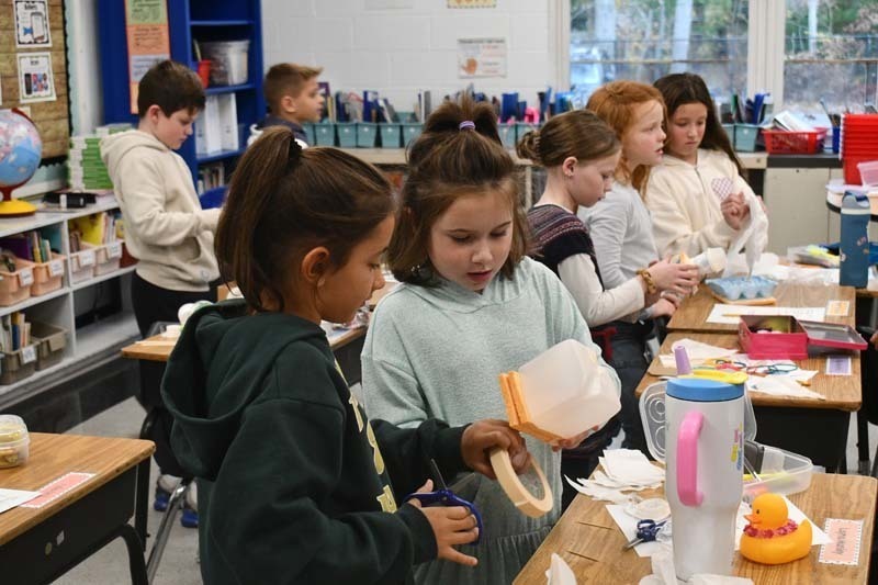 Academy Street third graders set sail with Mayflower-inspired STEAM challenge