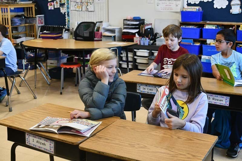 Third graders in Mrs. Varghese’s class at Sylvan Avenue recently began a new unit focused on nonfiction reading.