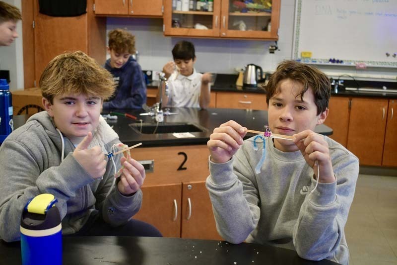 Seventh grade students in Mr. Burdi’s Physical Science class at James Wilson Young Middle School