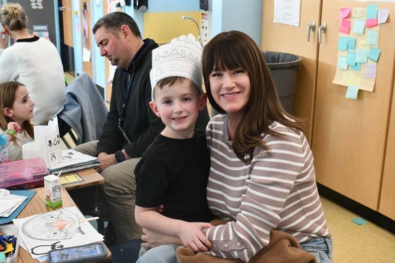 Academy Street first graders mark end of penguin unit with Black and White Day