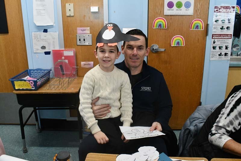 Academy Street first graders mark end of penguin unit with Black and White Day