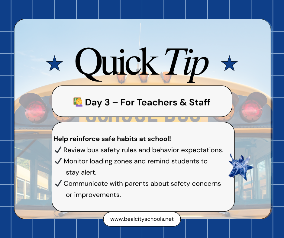 School Bus Safety Tip for Teachers & Staff