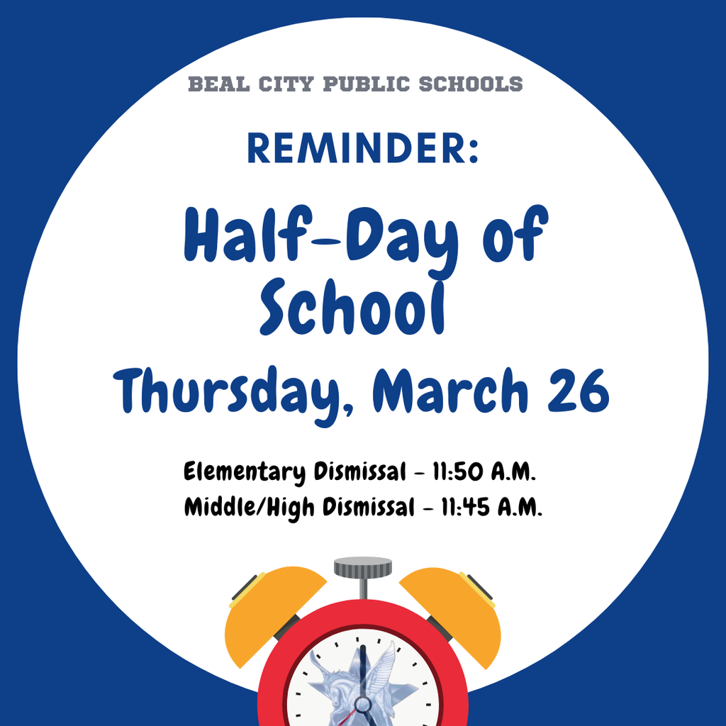 Half-Day of School Reminder Thursday, March 26