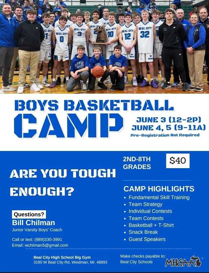 Boys Basketball Camp 2026 Flyer