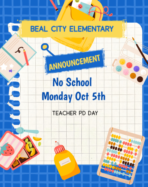 Post for No School Monday Oct 5th.