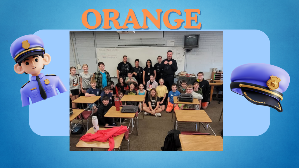 8 Mentor Classes spelled ORANGE for the attendance challenge.  Great Job!!  Thank you Beatrice Police Department for bringing breakfast pizza to celebrate with our students!!  #bmshousesoforange @beatricepolicedepartment