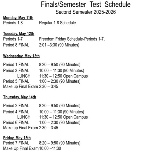 finals sched