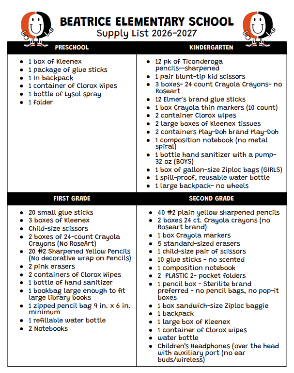 supply list