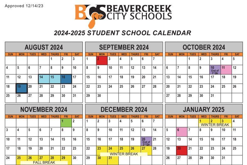 BOE Approves 2024 2025 And 2025 2026 Student Calendars Parkwood