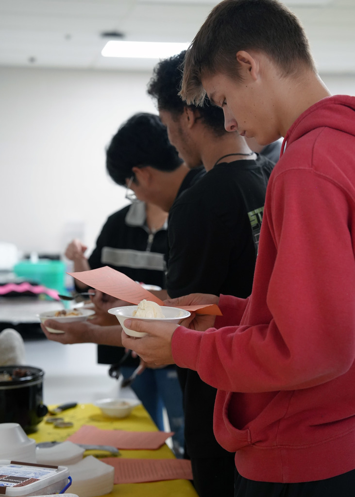 Principles  of Allied Health Class making Ice cream sundaes