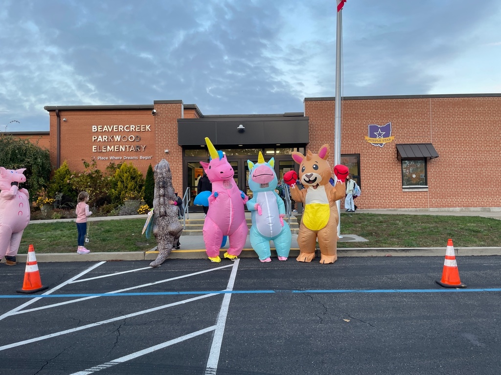 inflatable costumes at Parkwood Elementary 