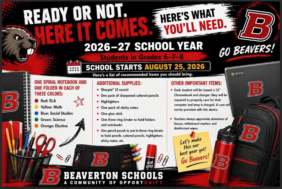 Beaverton Jr./Sr. High School Supply List