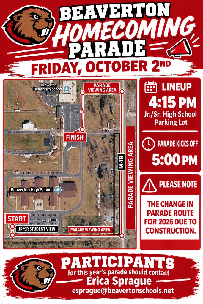 Revised Beaverton Schools 2026 Homecoming Parade Route