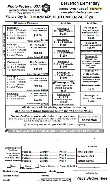 BES Picture Day Form