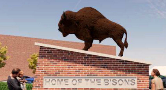 Bison Statue Rendering