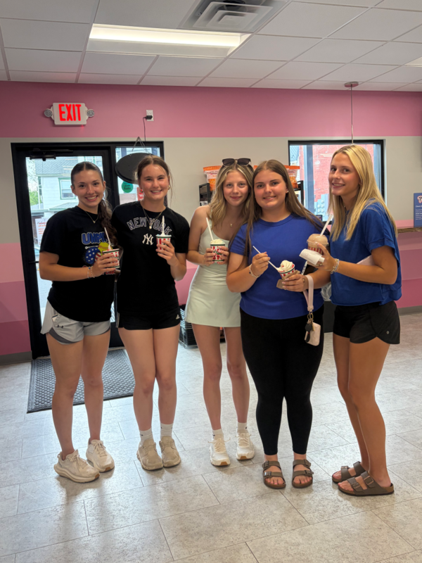 NHS Students enjoyinh a cool treat