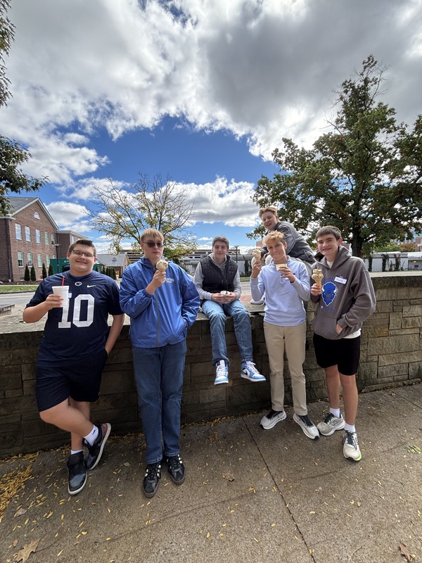 Student eating ice cream from Penn State Creamery