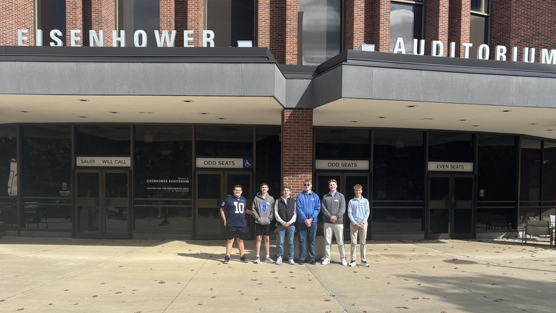 Students in front of Eisenhower Auditorium