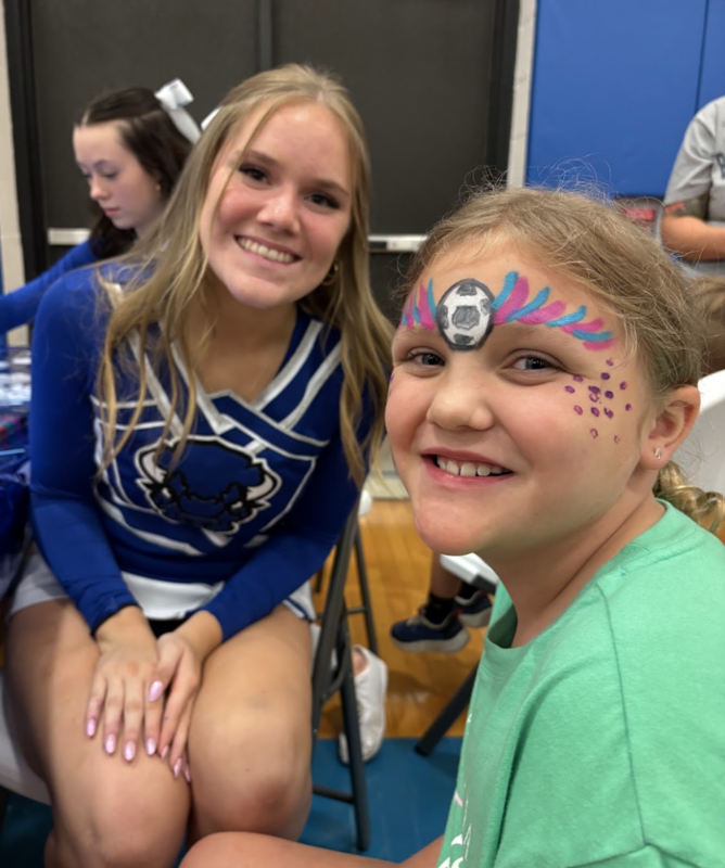 Face Painting with the cheer squad