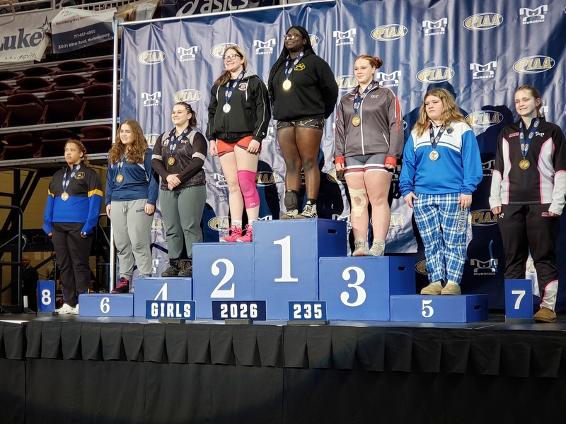 Mylah Steinbuch on the PIAA State Championsips Podium (5th Place)