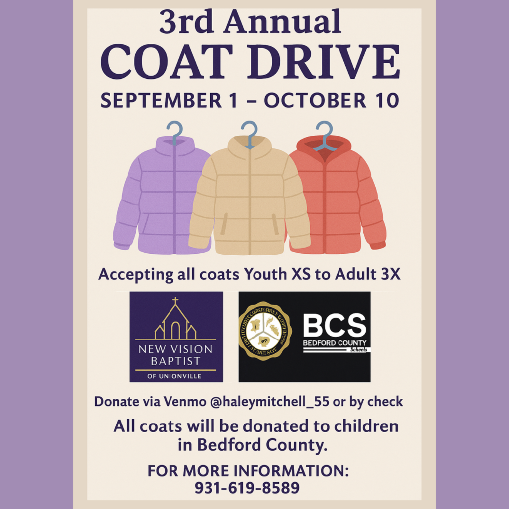 New Vision Baptist Church Coat Drive