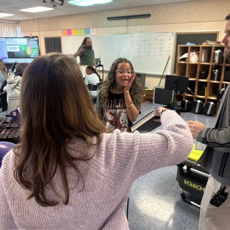 student  gets surprised and wins reading sweepstakes