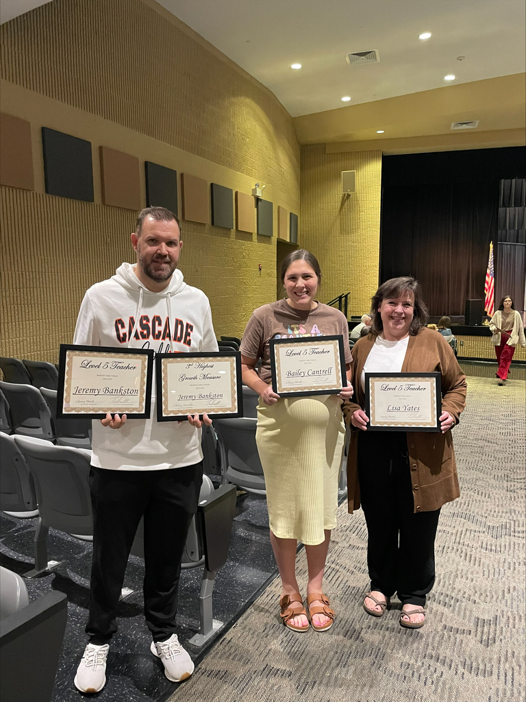 Cascade High School teachers receiving Level 4 and 5 awards. 