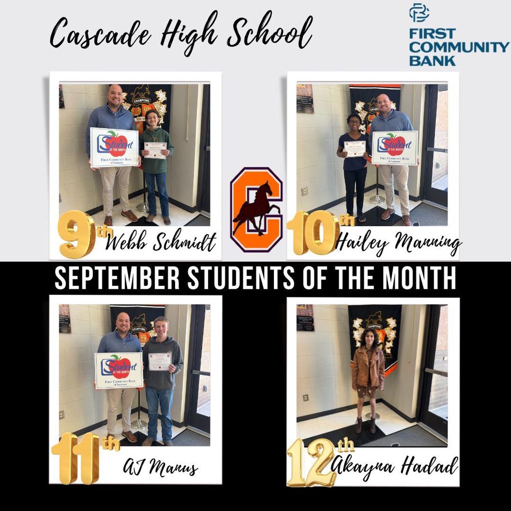 Cascade High School student and treacher of the month