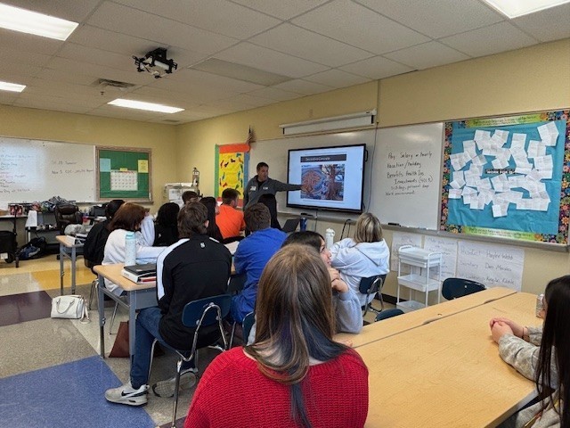Jon Huddleston from MTSU Visits Community HS JAG Class