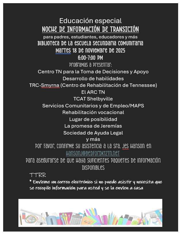 Special Education Transition Information Night