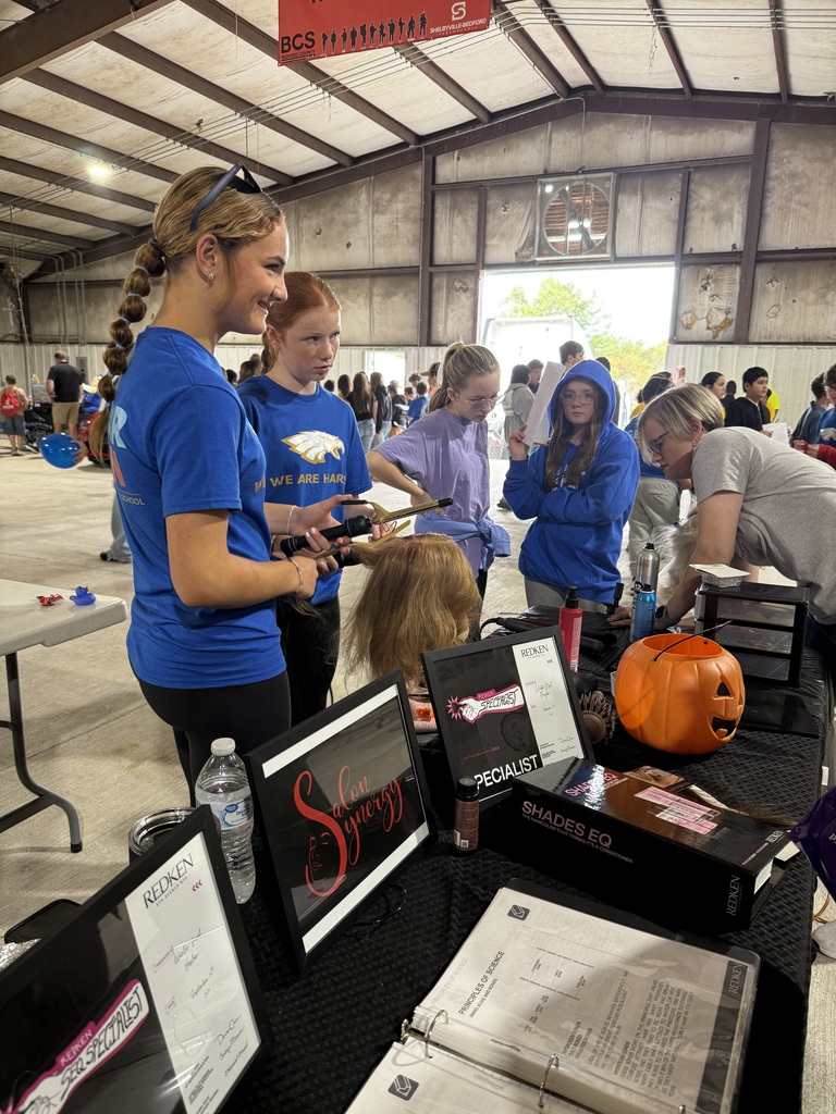 Students learning about comsmetology