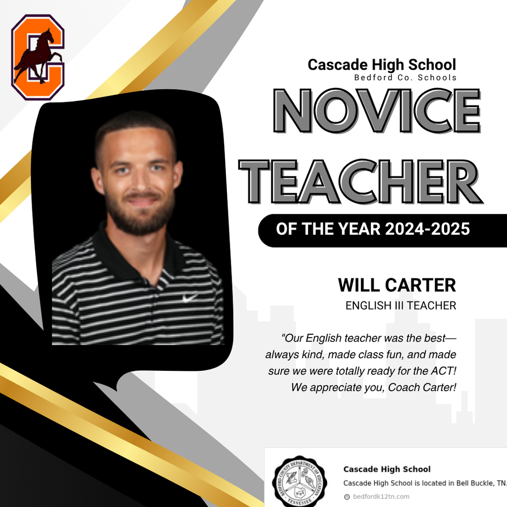 Will Carter, Novice Teacher of the Year