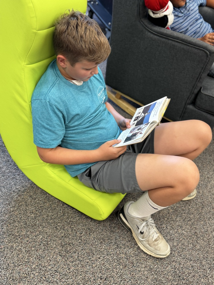 student reading