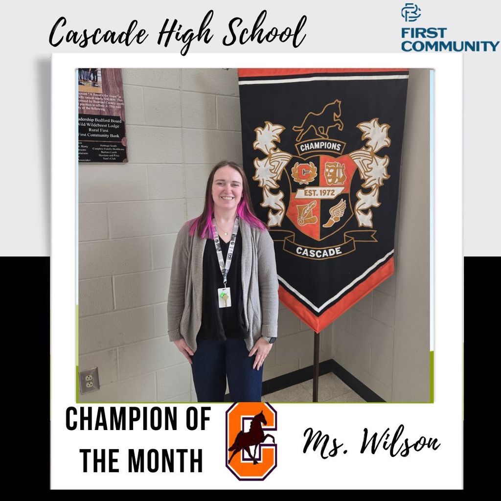 Ms. Wilson, Champions Teacher of the Month