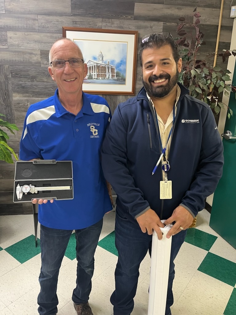 Schmiede Corporation Donation to SCHS CTE Welding and Manufacturing Class