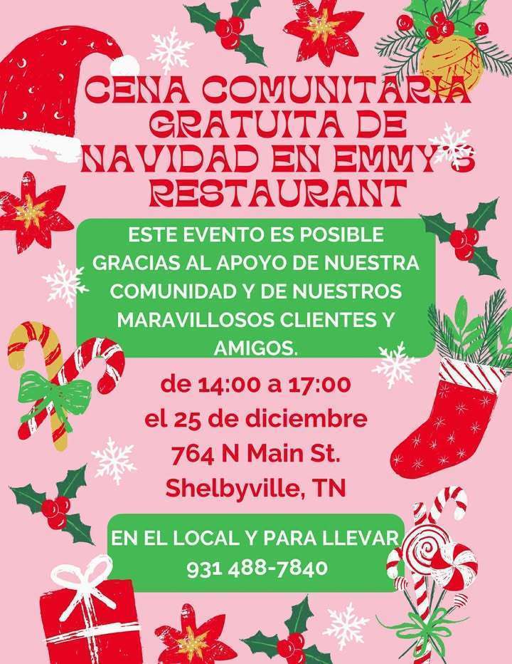 Free Community Christmas Dinner at Emmy's Restaurant