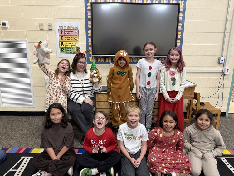 students dressed as gingerbread 
