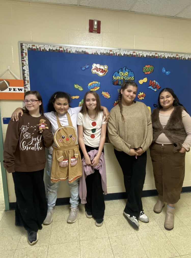 students dressed as gingerbread 