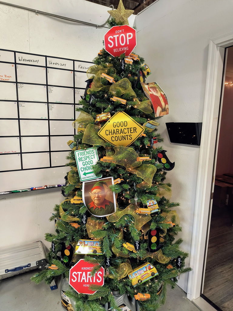Bus Garage Christmas Tree
