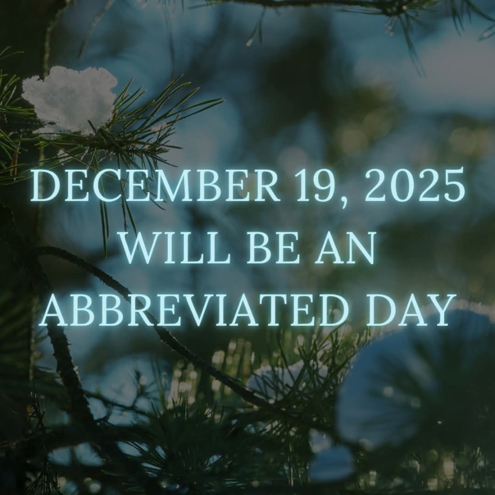 December 19th is a abbreviated day in Bedford County Schools.