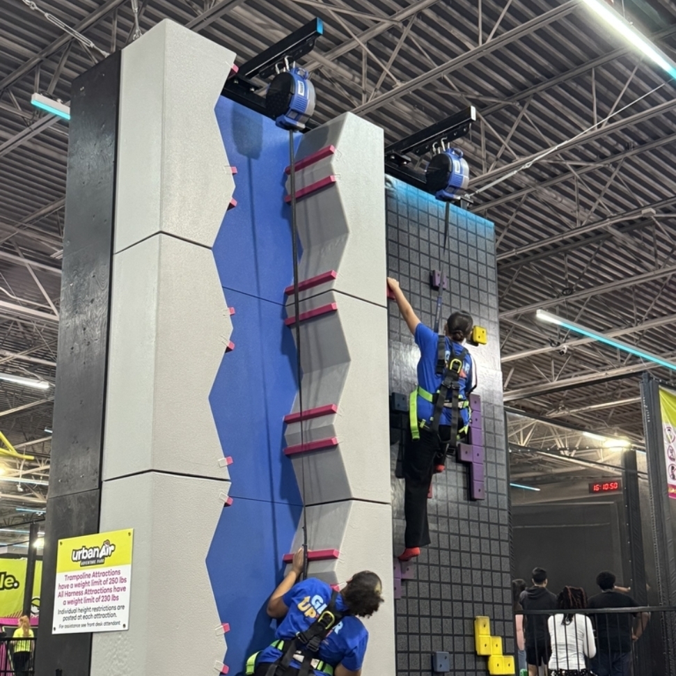 Students enjoying time on Urban Air Field Trip.